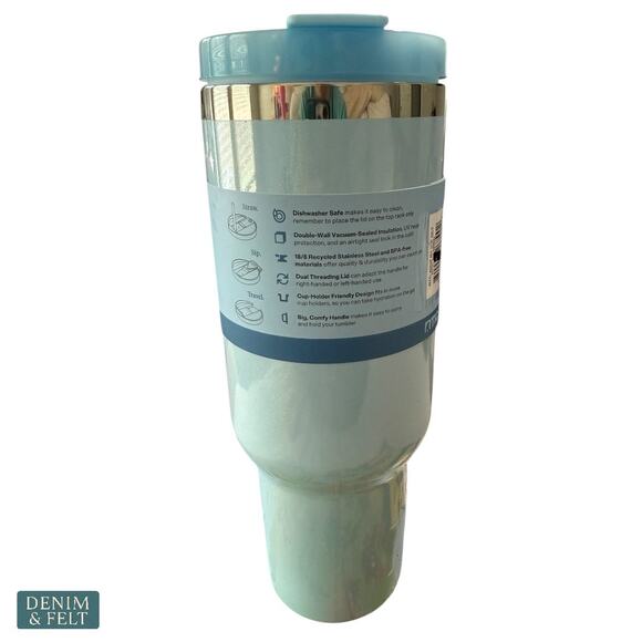 RTIC 40oz Road Trip Tumbler Ceramic Lined Sky Blue Insulated Mug with Handle NEW - Picture 2 of 10